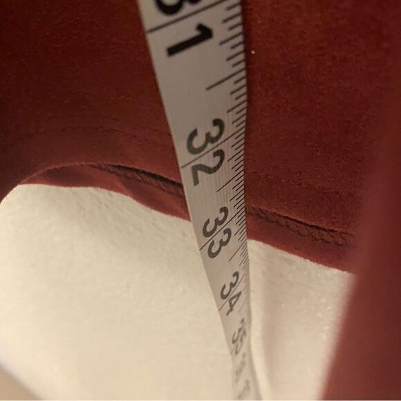 Lulus Dearest Dream burgundy Red Suede scallop short Skater holiday Dress S - Picture 7 of 13